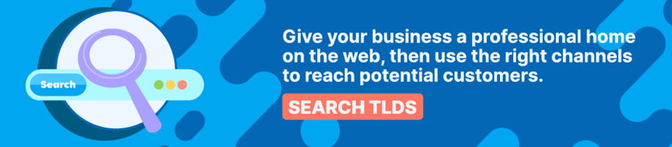Strip Banner Text - Give your business a professional home on the web, then use the right channels to reach potential customers. [Search TLDs]