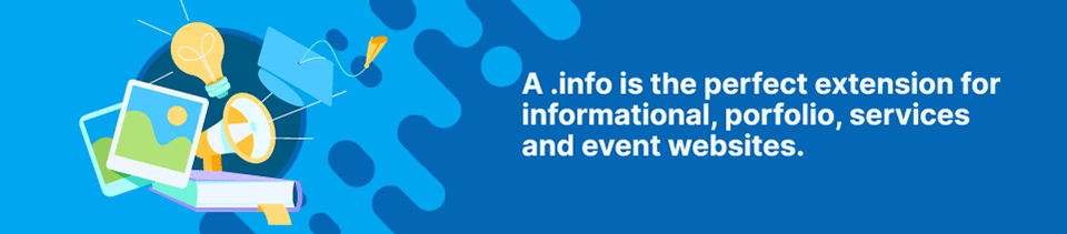 Strip Banner Text - A .info domain name is the perfect extension for informational, porfolio, services and event websites