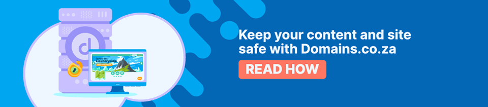 Strip Banner Text - Keep your content and site safe with Domains.co.za [Read How]