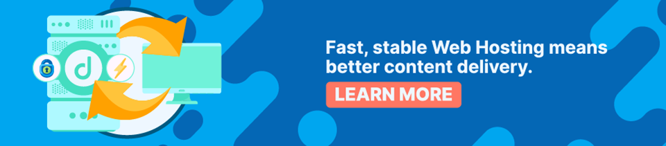Strip Banner Text - Fast, stable Web Hosting means better content delivery [Learn More]