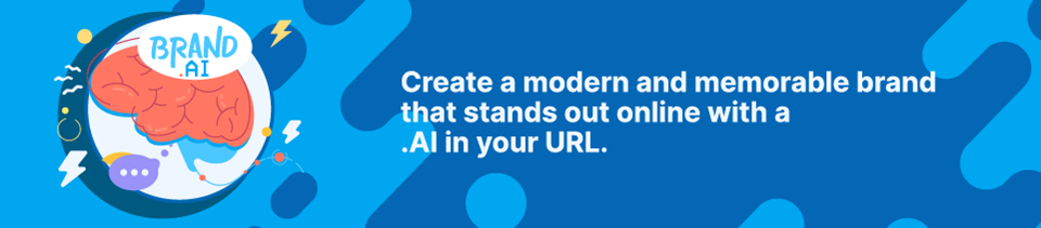 Create a modern and memorable brand that stands out online with a .AI in your URL Strip Banner - Create a modern and memorable brand that stands out online with a .AI in your URL