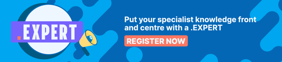 Strip Banner Text - Put your specialist knowledge front and centre with a .EXPERT [Register Now]