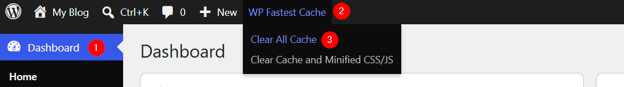 A WordPress 500 Internal Server Error - Clear WordPress Cache Using WP Fastest Cache Plugin