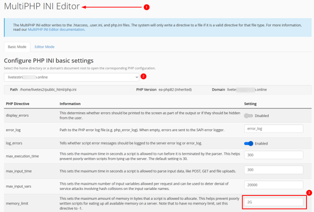 A WordPress 500 Internal Server Error - Increase PHP Memory Limit Using cPanel