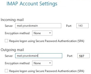 Setup Email - Microsoft Outlook 2016 or 365 - IMAP Account Settings