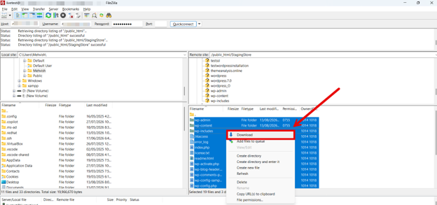 WordPress Version Control Helps Teams Build, Test, and Recover with Less Risk - Download Website Files Using FileZilla