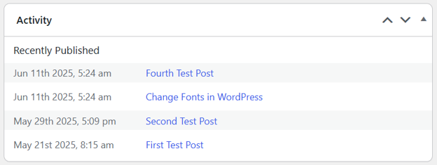The WordPress Admin Dashboard Is Where Website Management Really Begins - Activity Widget The WordPress Admin Dashboard Is Where Website Management Really Begins - Activity Widget