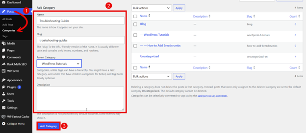  WordPress Taxonomies Give Your Content Structure, Context, and Better Navigation - Add New Category from Categories Management Screen