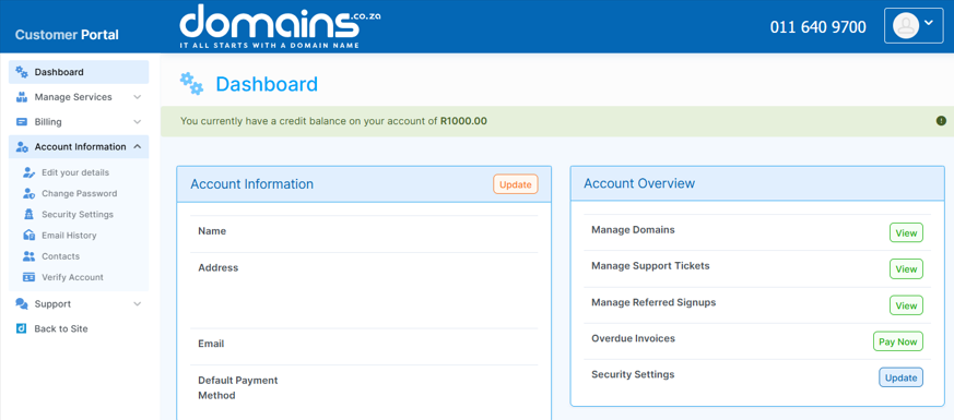How To Update Your Account Information - Login in to Domains.co.za Account How To Update Your Account Information - Login in to Domains.co.za Account