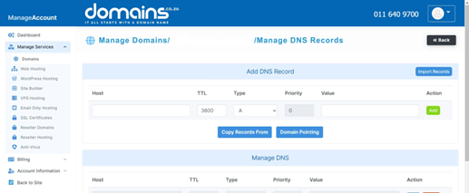 What Does Domain Pointing Mean - Manage Domains Screen What Does Domain Pointing Mean - Manage Domains Screen