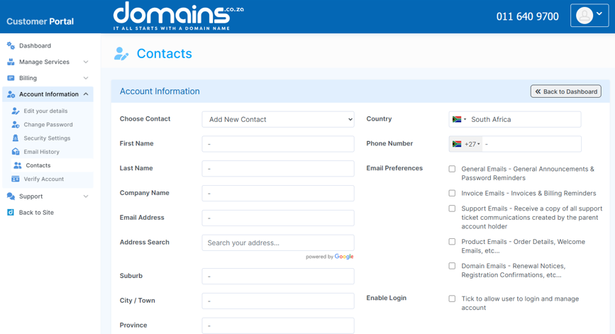How To Add A Sub Contact To Your Account