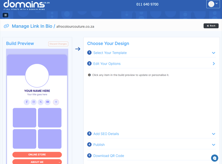 What Is Domains.co.za’s Link In Bio And Who Should Use It? - Link In Bio Template