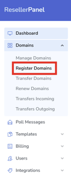 Domains.co.za KB - How To Register A Domain In The Domain Reseller Control Panel - Register Domains How To Register A Domain In The Domain Reseller Control Panel - Register Domains