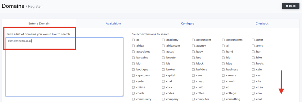 Domains.co.za KB - How To Register A Domain In The Domain Reseller Control Panel - Enter Domain Names How To Register A Domain In The Domain Reseller Control Panel - Enter Domain Names