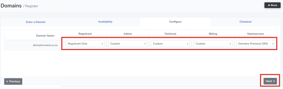 Domains.co.za KB - How To Register A Domain In The Domain Reseller Control Panel - Save & Next How To Register A Domain In The Domain Reseller Control Panel - Save & Next