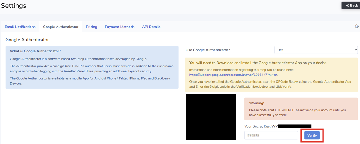 How To Enable Domains Reseller 2FA (Two-Factor Authentication) In The Control Panel - Verification Code How To Enable Domains Reseller 2FA (Two-Factor Authentication) In The Control Panel - Verification Code