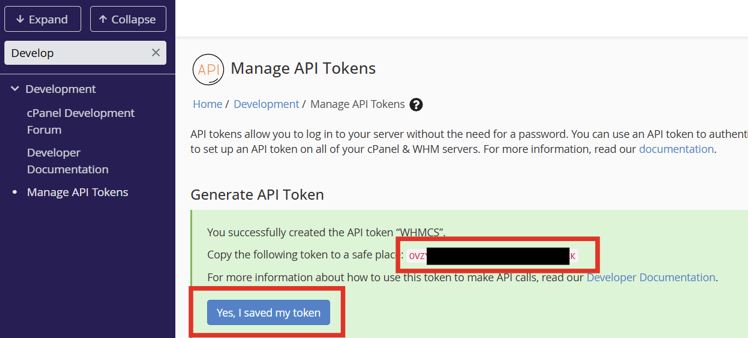 How to Setup cPanel in WHMCS as Reseller - Copy API Token Code
