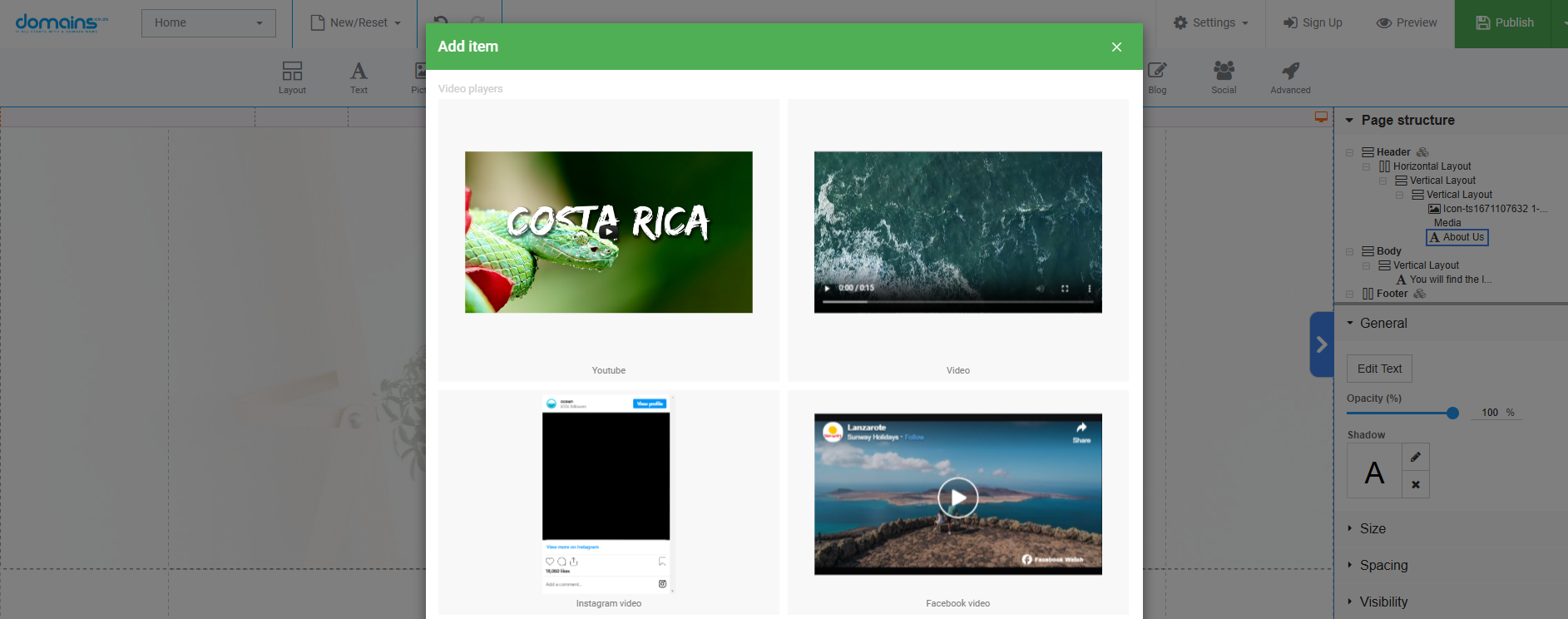 Add Website Content In Site Builder - Add Image