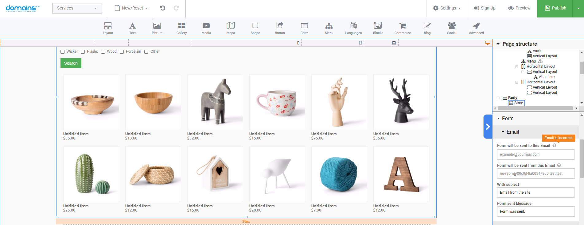 Add A Shopping Page In Site Builder - Setup Notifications
