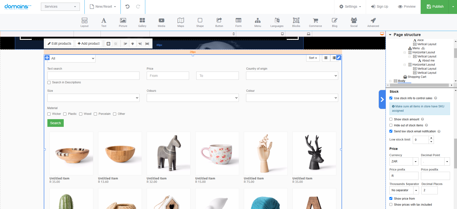 Launch An Online Shop in Site Builder - Check Price Display Settings