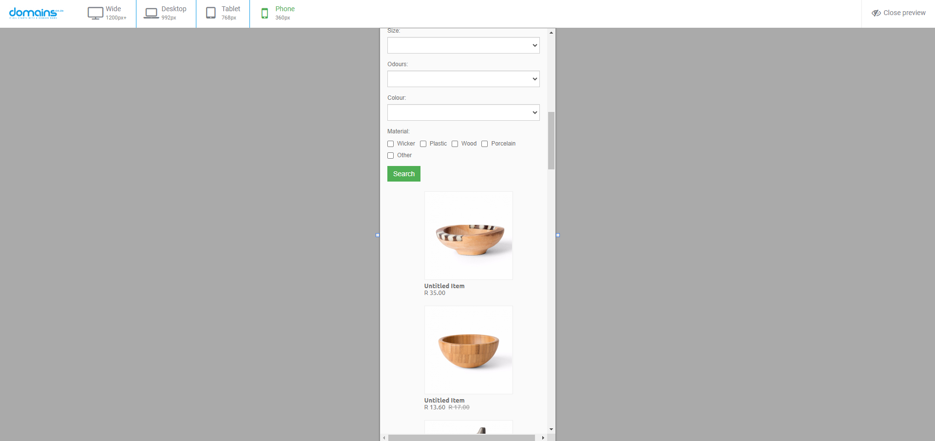 Launch An Online Shop in Site Builder - Check Mobile Display