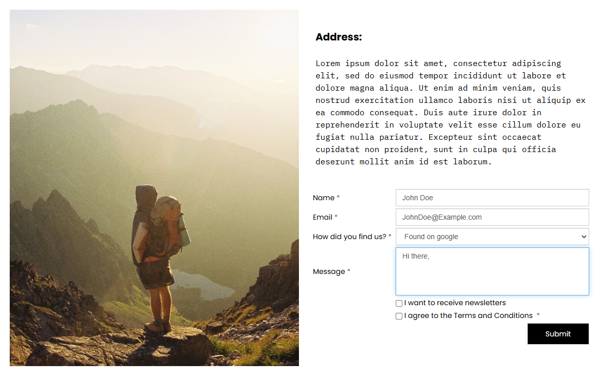 Test A Contact Form - Test Your Form