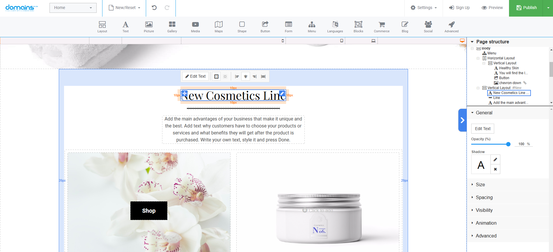 Edit The Page Structure And Main Toolbar Settings In Site Builder - Main Toolbar